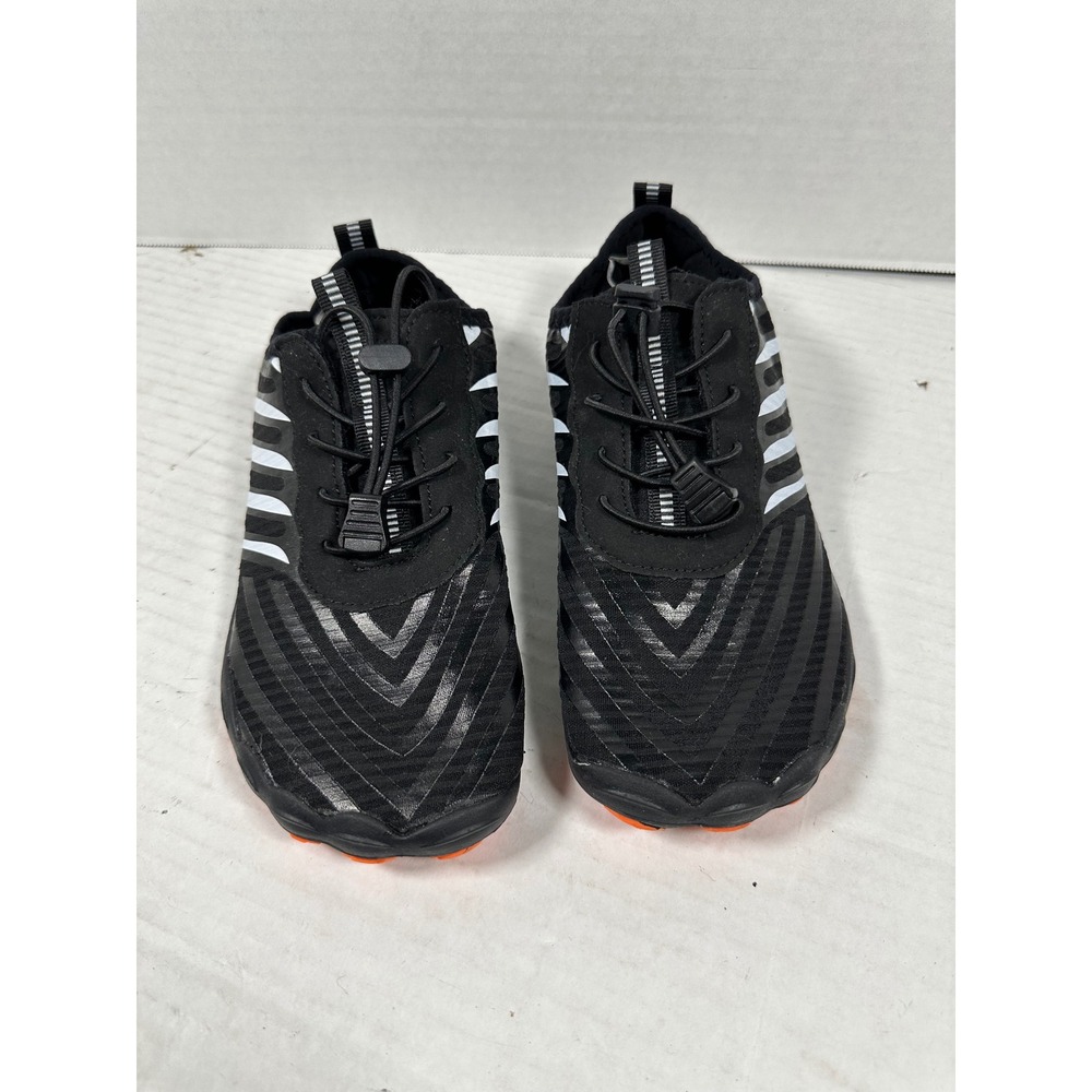 Barestep Barefoot Water Shoes Black White Striped Bungee Lace Minimalist Size 39